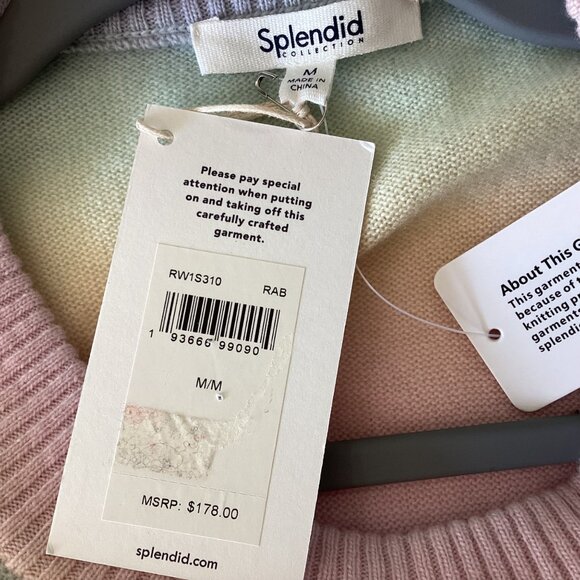 NWT Splendid Adeline Rainbow Sweater Womens Size M 100% Wool  rainbow ombre whim - Picture 7 of 10
